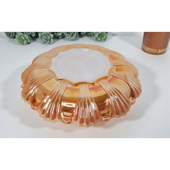 Anchor Hocking - Fire King Peach Lustre Three Section Relish Dish - 9.75" - Picture 5 of 8